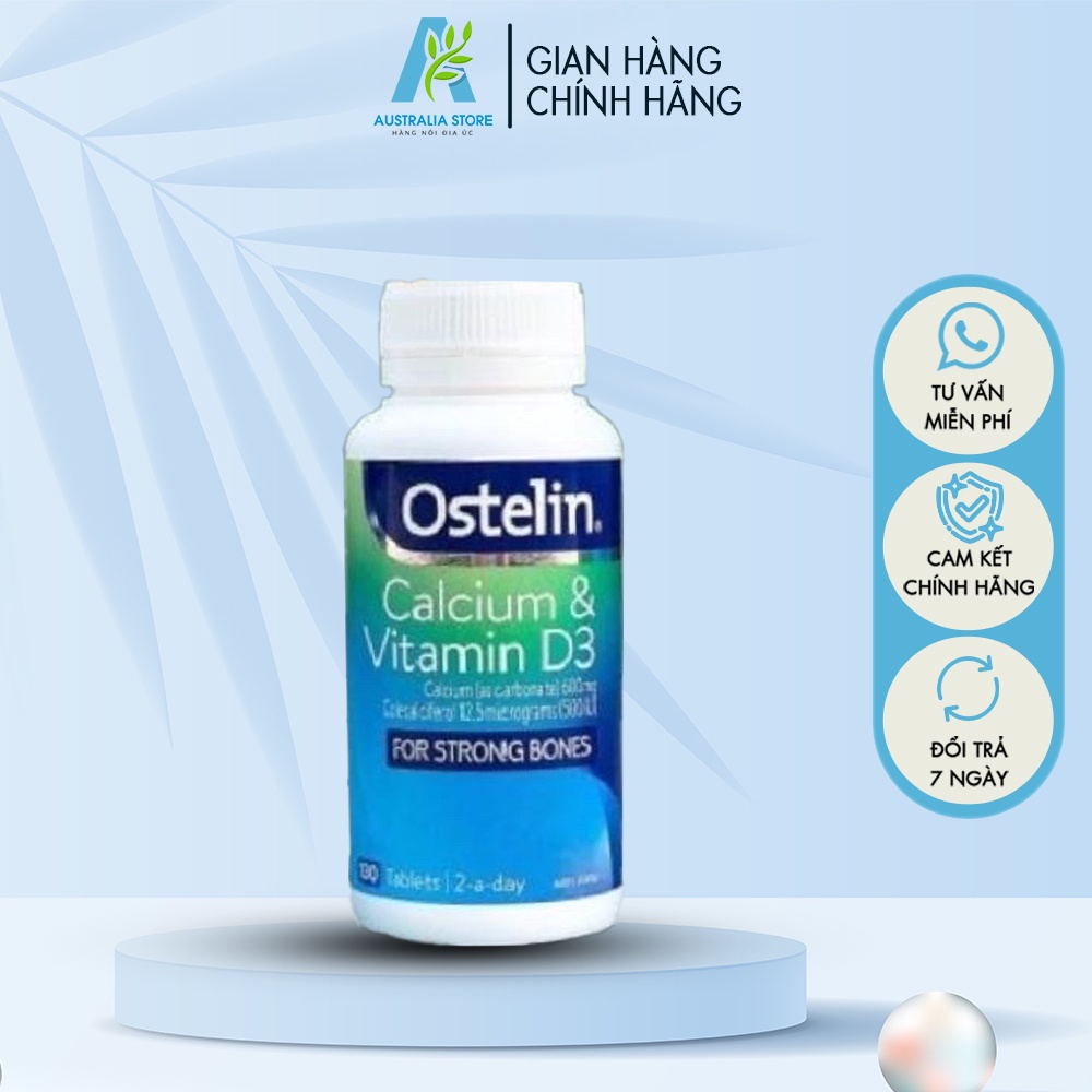 Viên uống Canxi cho bà bầu, Ostelin Calcium & Vitamin D3 Úc - CH005