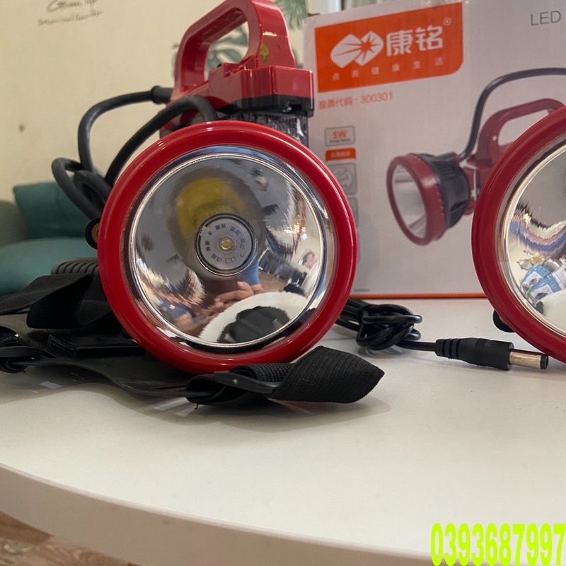 Đèn pin đội đầu ắc quy rời Domoda KM-205 siêu sáng - 2 loại ánh sáng Trắng và Vàng