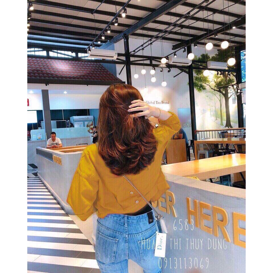 Áo khoác jean kaki nữ giữ dáng phối nút sau cực chất - Hot trend hàng VIP