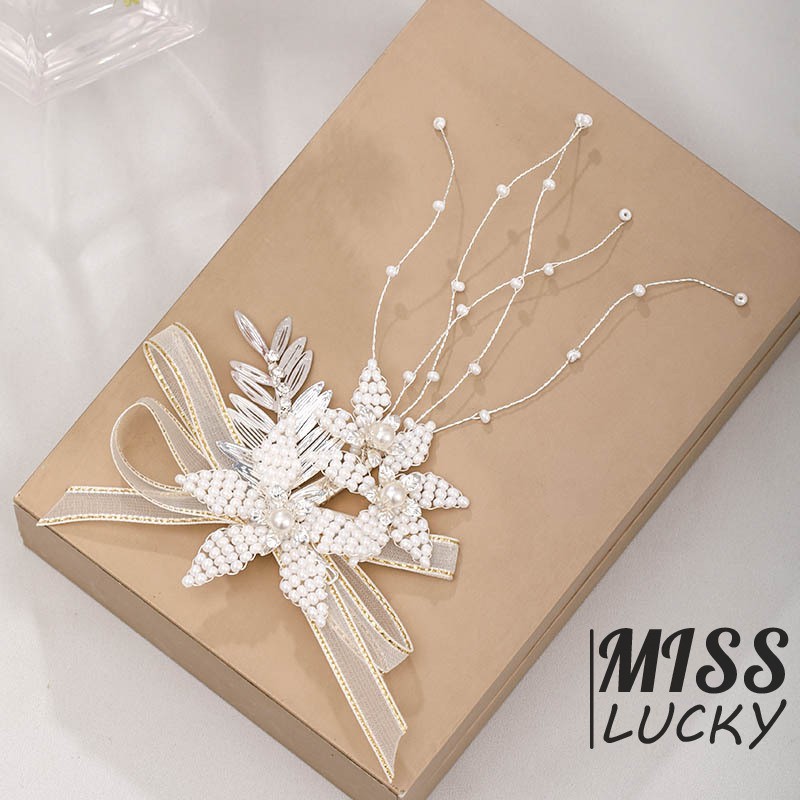 Trâm Cài Tóc Trang Trí Đính Đá Và Ngọc Trai Xinh Xắn Cho Nữ