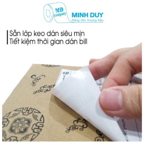 Giấy in nhiệt MINH DUY  500 tờ tự dính khổ 76x130 in đơn hàng SHOPE, TICTOK dùng cho máy in nhiệt W300, HPRT N41