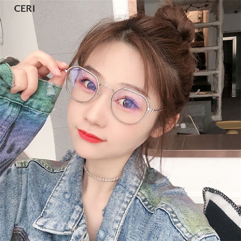 Mắt kính chống ánh sáng xanh máy tính trong suốt thời trang retro