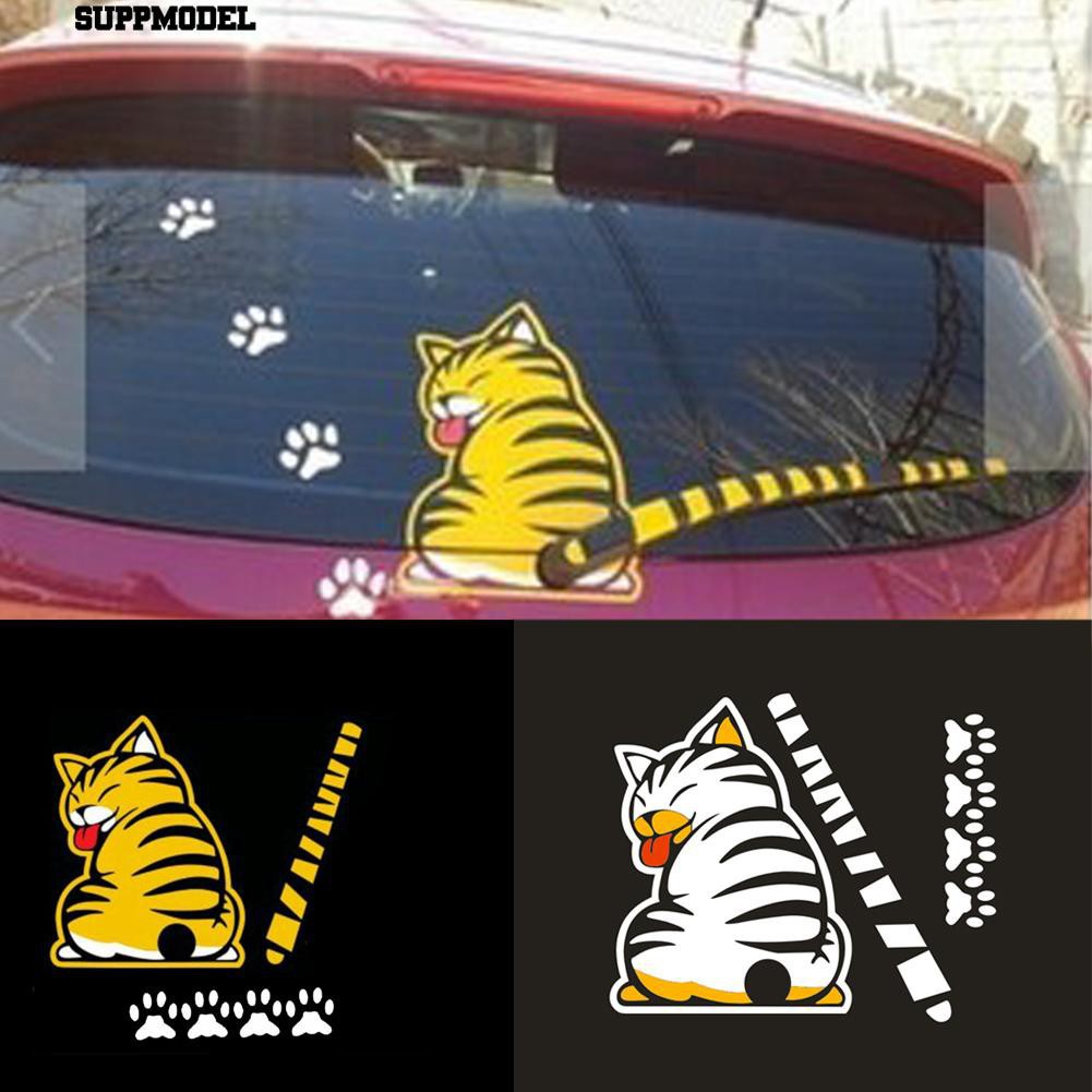 Decal hình mèo dán trang trí xe hơi