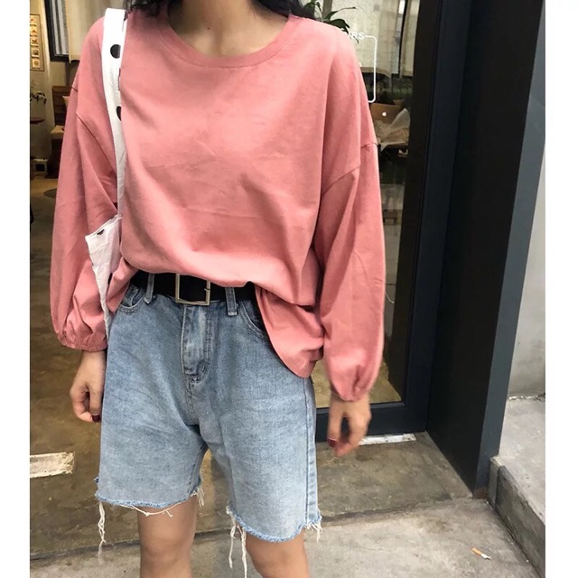 ÁO THUN TAY DÀI BO CHUN STYLE ULZZANG CHO CÔ NÀNG BÁNH BÈO