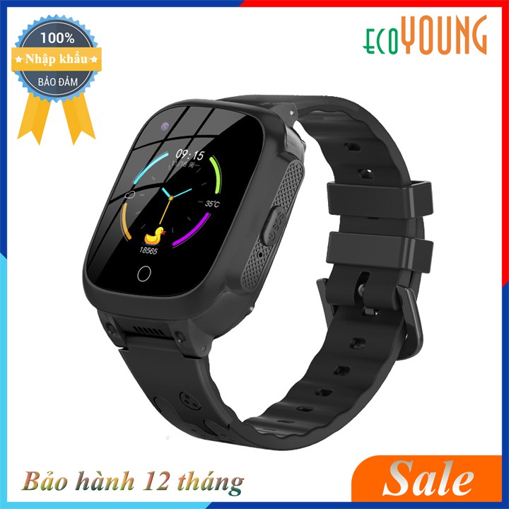 [Siêu sale] Đồng hồ định vị thông minh ecoWatch S25 4G - Video Call - Chống nước - Đen