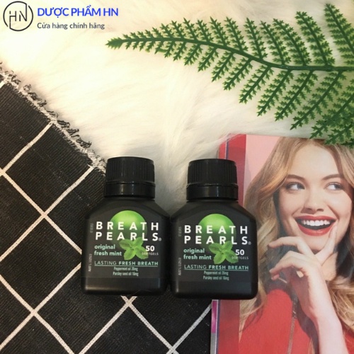 Viên thơm miệng Breath pearls, Viên uống thảo dược Giảm mùi hôi miệng Duocphamhn92 50 viên
