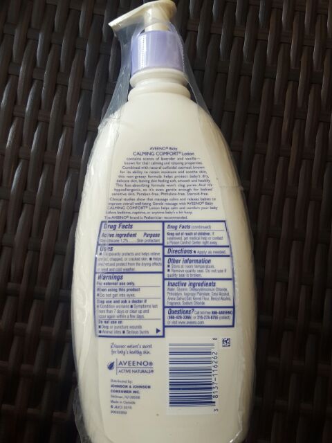 Hsd 31.10.2024.KEM DƯỠNG THỂ CHO BÉ / TẮM LAVENDER Aveeno Baby Calming Comfort Moisturizing Lotion532ml.mẫu mới