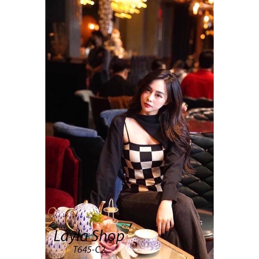 Bộ áo thun dài tay và áo dây phong cách mùa thu sành điệu cho nữ⚡️⚡️⚡️⚡️