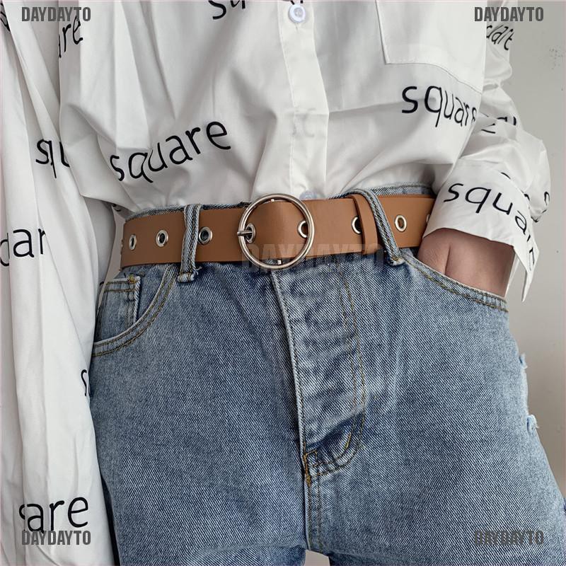 Thắt Lưng Da Khóa Tròn Thời Trang Cho Nữ