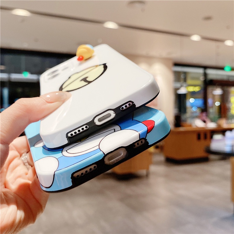 Dễ Thương Ốp Điện Thoại In Hình Doraemon Có Chuông Xoay Được Cho Iphone 7 8 Plus X Xr Xs Max 11 12 Pro Max