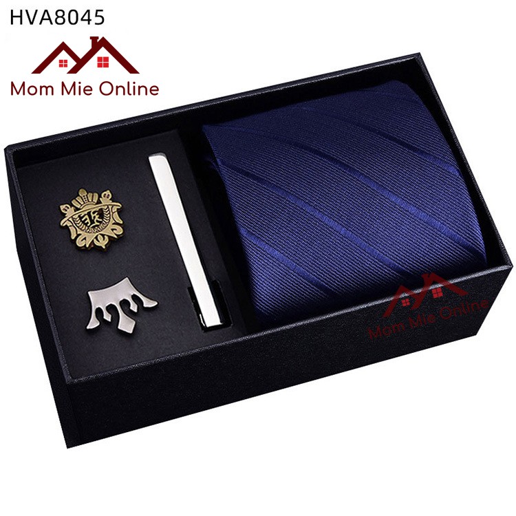 Bộ cà vạt nam dự tiệc/ quà tặng HVA, cà vạt sọc / chấm bi