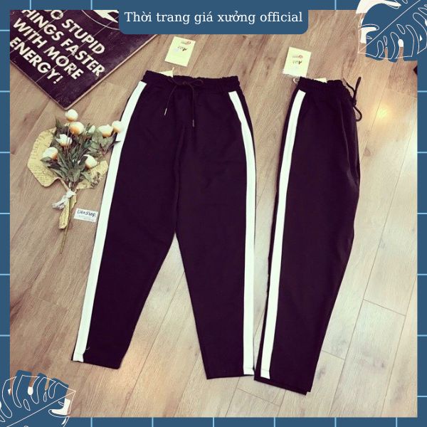 Quần baggy 1 sọc to cá tính chất cotton co dãn hàng đẹp