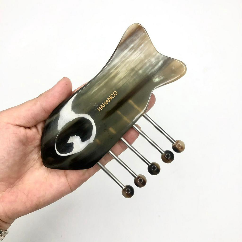 Lược Mát Xa Cá 5 Chân Bi Sừng HAHANCO Chải Thông Kinh Lạc