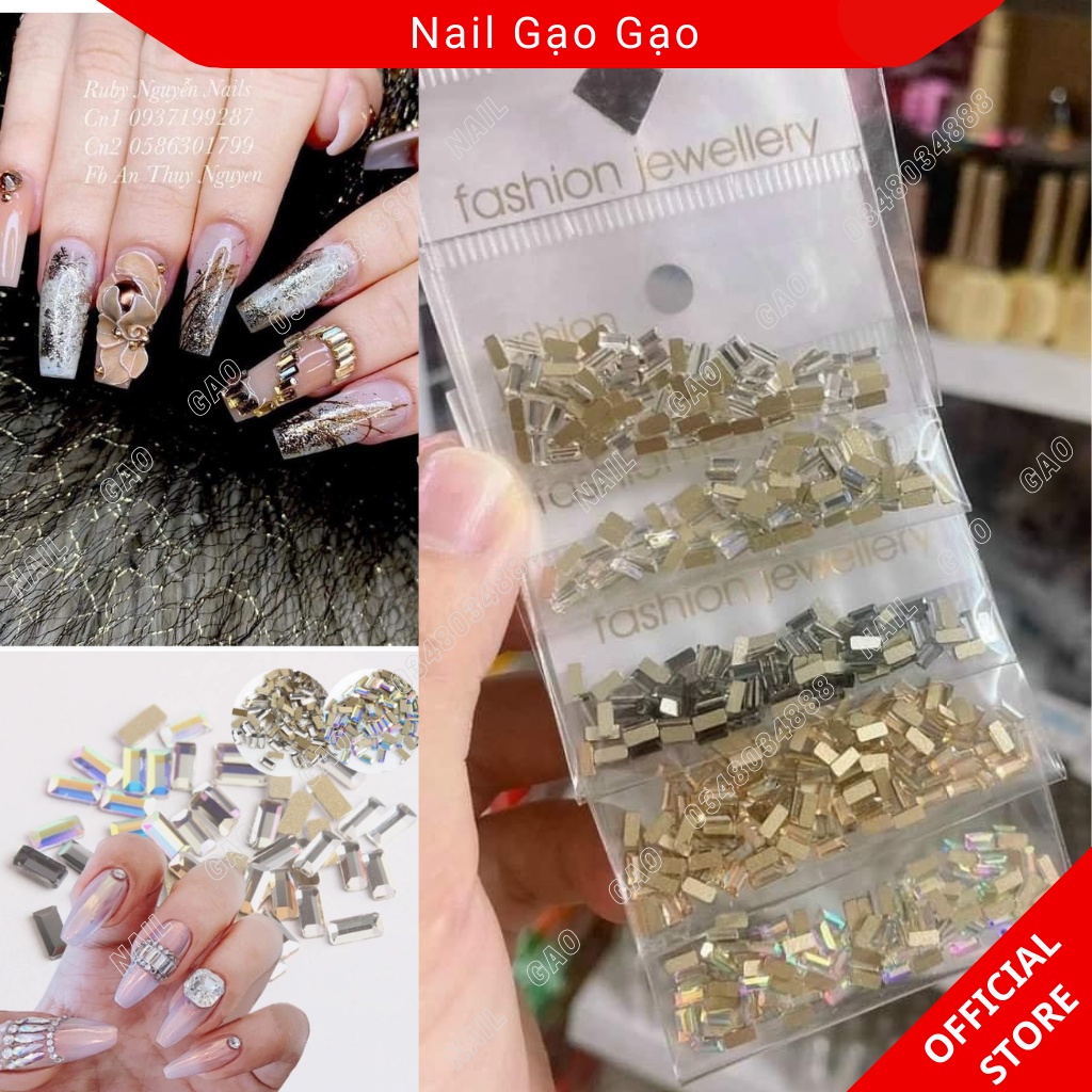 Đá khối chân vàng cao cấp hình chữ nhật trang trí móng size nhỏ sét 100v
