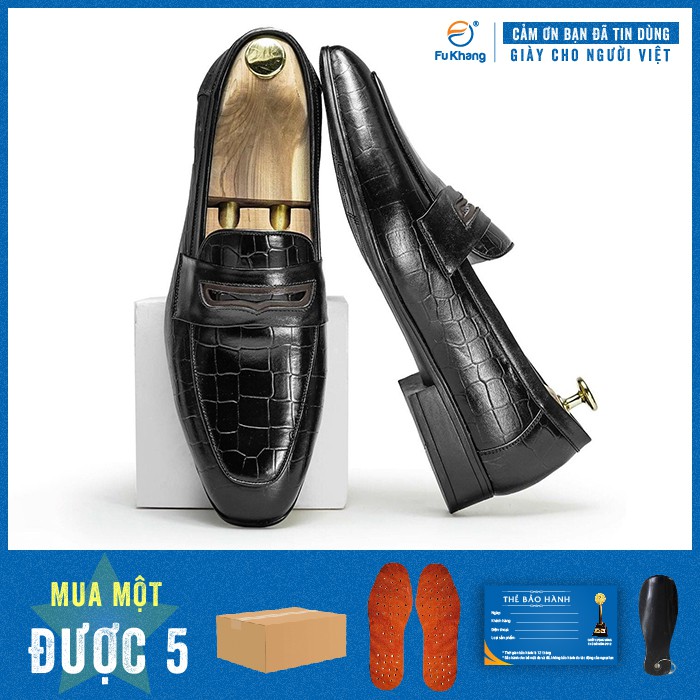 Giày Lười Nam Công Sở Da Bò Cao Cấp Nhãn Hiệu Fu Khang Mã Sản Phẩm GL301M
