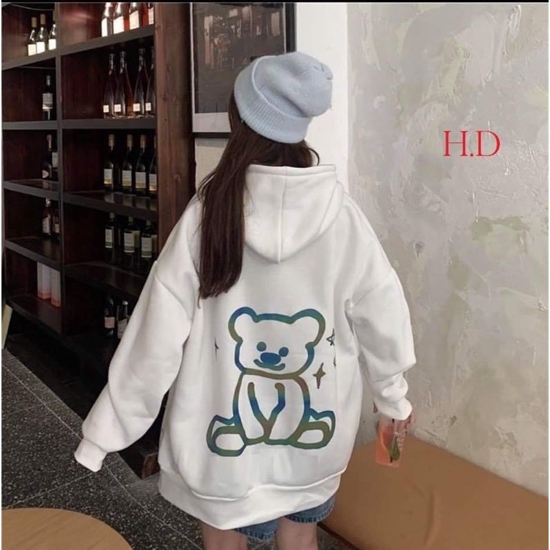 Áo hoodie phản quang gấu sao bảy màu HD12