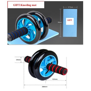 Bánh xe lăn giúp bạn có thể tập cơ bụng tại nhà không cần ra GYM + thảm quỳ đầu gối