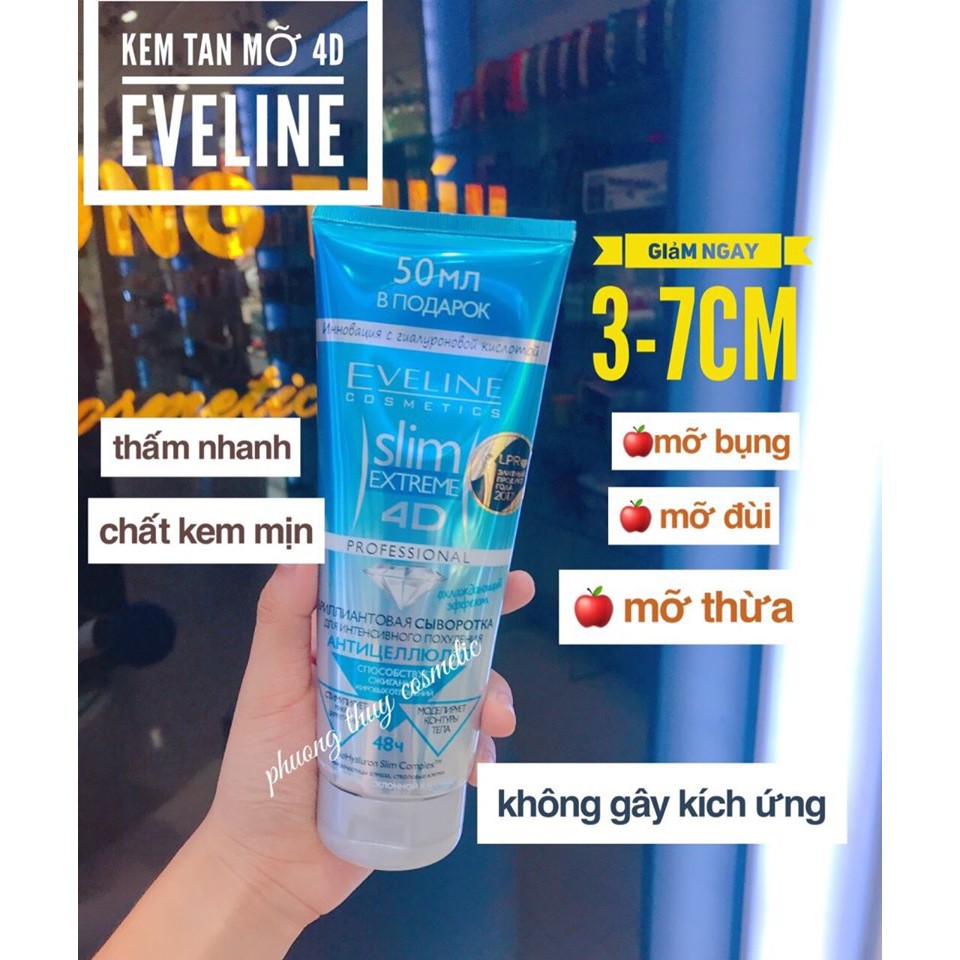 Kem massage TAN MỠ Eveline Slim Extreme 4D