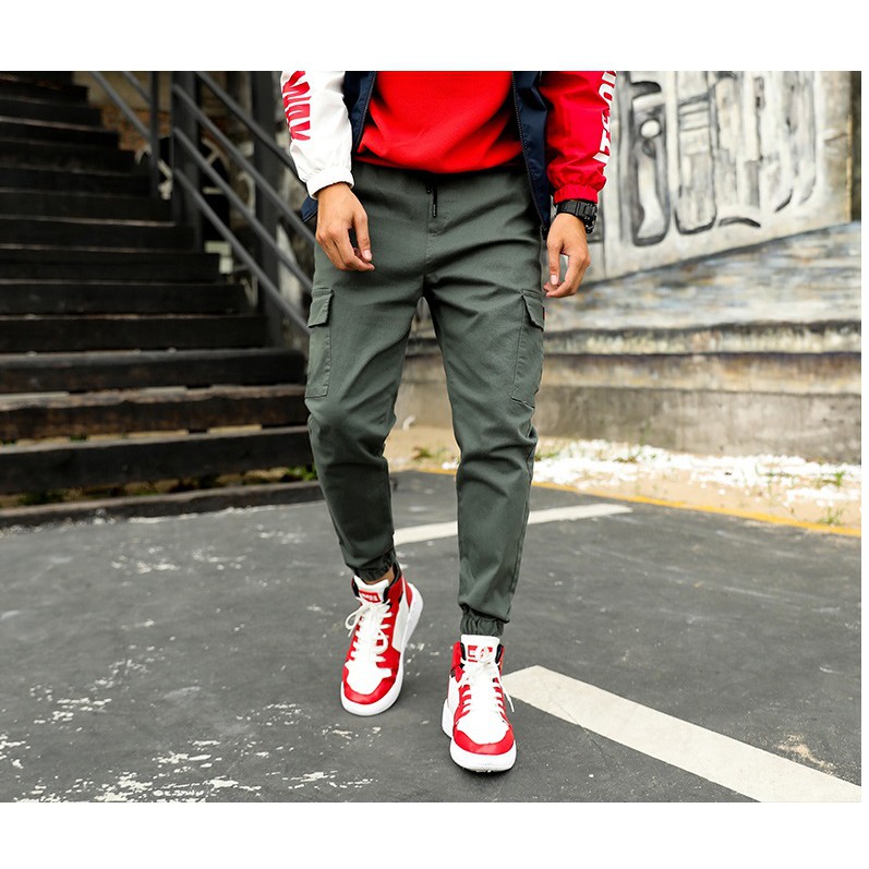Quần jogger unisex túi hộp vải kaki nhẹ có độ co giãn nhẹ nhàng chất xịn ống bó khỏe khắn - QJP1952A+B+C | BigBuy360 - bigbuy360.vn