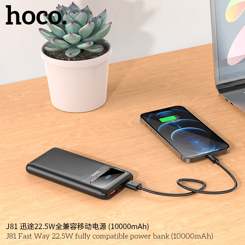 Pin sạc dự phòng - Sạc nhanh PD22.5W - Hoco J81 đèn báo LED, tích điện dung lượng 10000mAh - Chính hãng