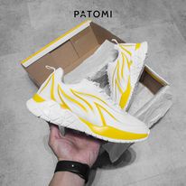 Giày thể thao nam cổ thấp chính hãng PATOMI, giày sneaker nam trắng lửa vàng phong cách ulzzang Hàn quốc-G226