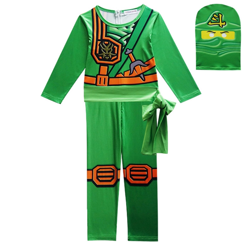 LEGO NINJAGO Role Cosplay Costume Halloween Boys Girls Jumpsuit Set Ninja Funny Party Kids Clothing