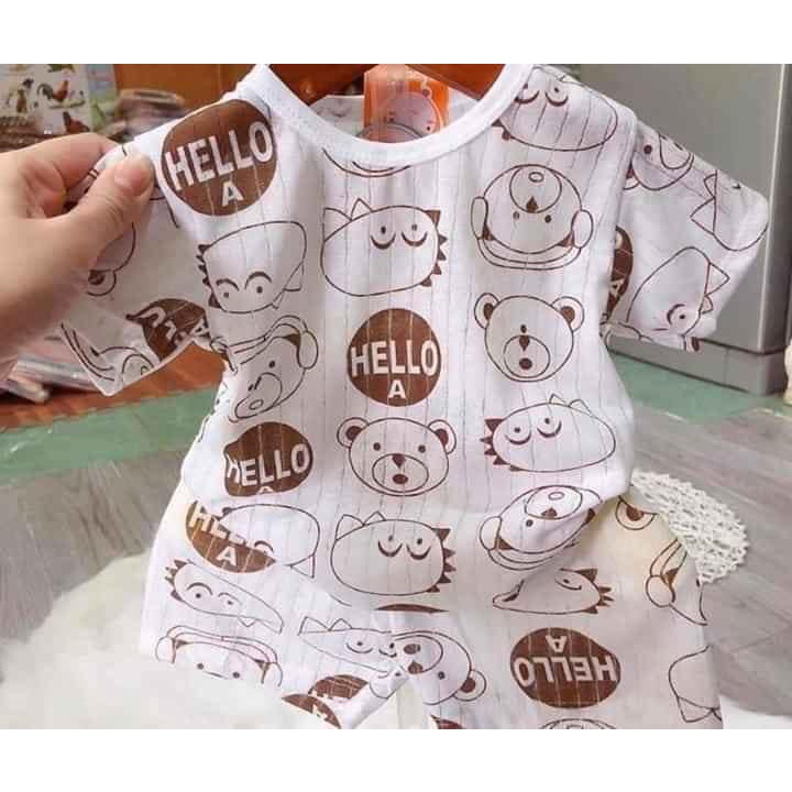 Bộ cotton giấy cộc tay, ngắn tay cho bé trai, bé gái hàng loại 1.