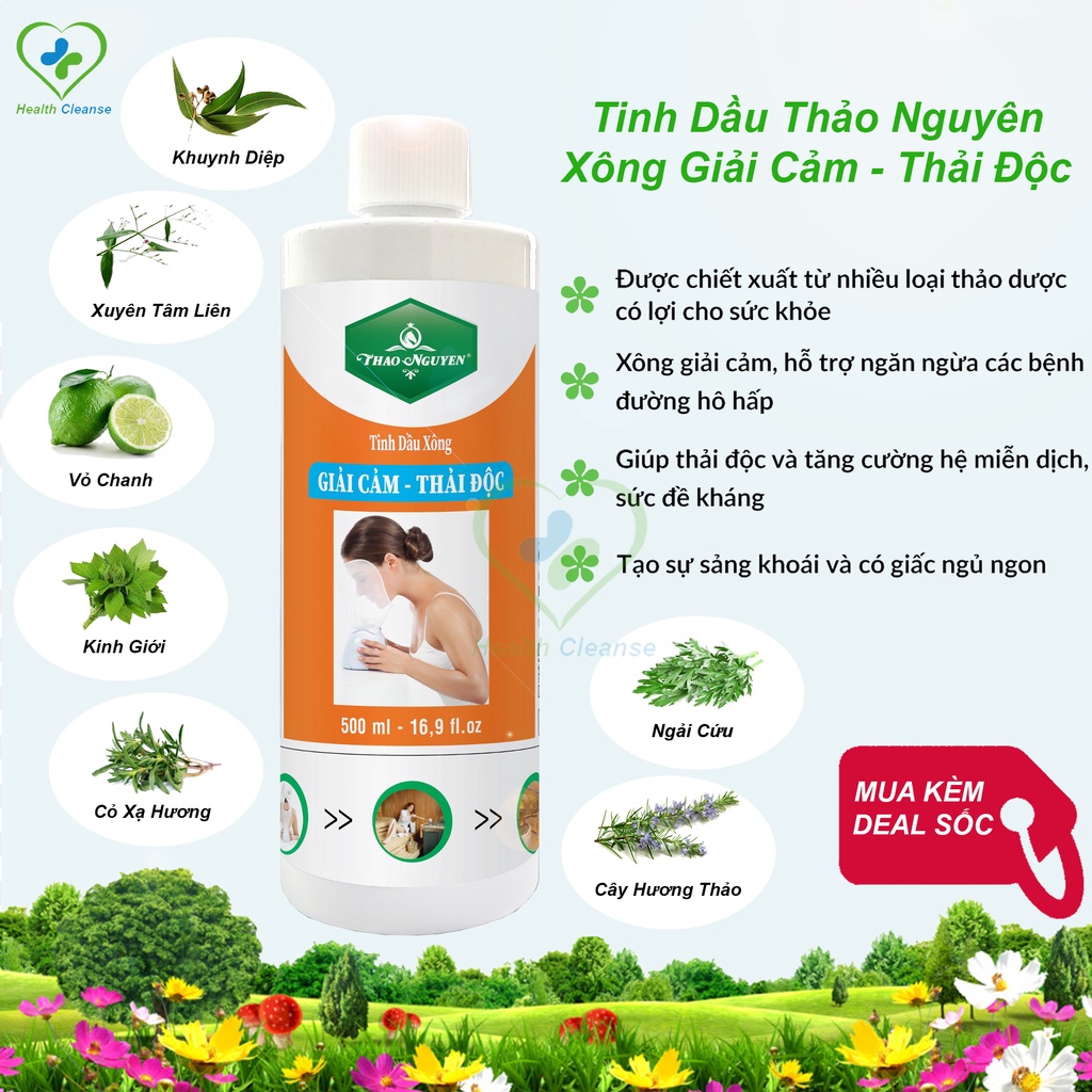 Tinh dầu xông giải cảm thải độc Thảo Nguyên 500ml