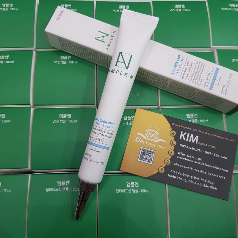 Kem dưỡng mắt Coreana ample:n Hyaluron shot eye cream