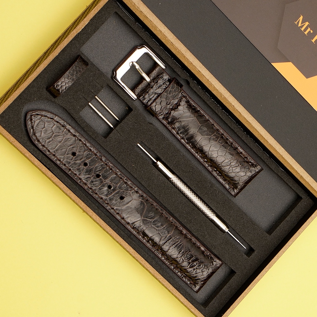 Dây đồng hồ nam DA ĐÀ ĐIỂU  SẢN PHẨM GỒM : 1 DÂY + 1 KHÓA, TẶNG 1 HỘP, 4 CHỐT và 1 CÂY THAY DÂY