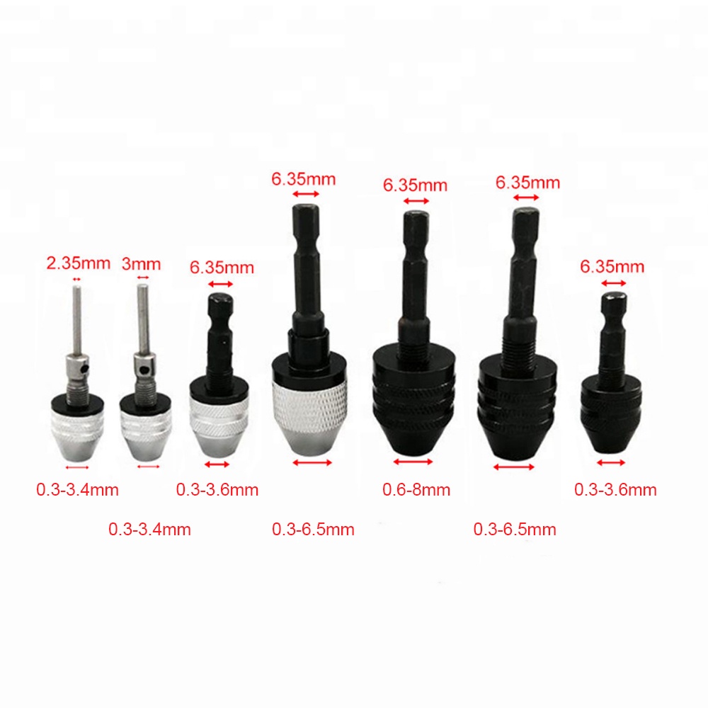 Đầu Kẹp Mũi Khoan 0.3-3.4mm/0.3-3.6mm/0.3-6.5mm/0.6-8mm Cho Máy Khoan Điện 1/4"