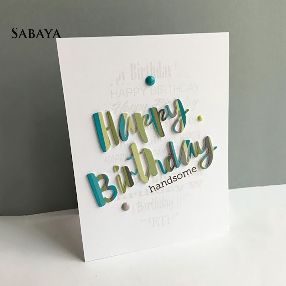 Khuôn Cắt Giấy Kim Loại Hình Chữ Happy Birthday