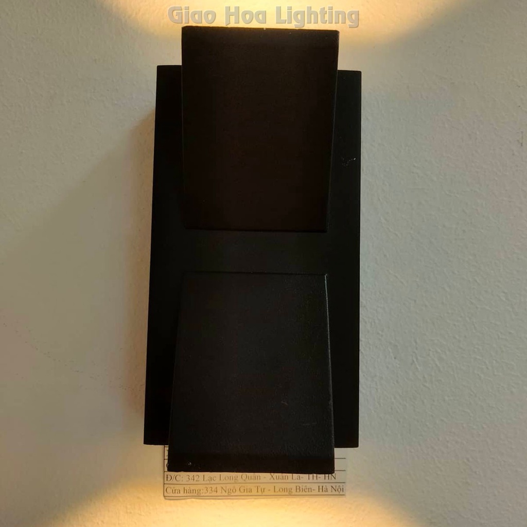Đèn Led trang trí treo tường tường gắn cột hắt rọi 2 đầu hiện đại tối giản màu đen GH114/2