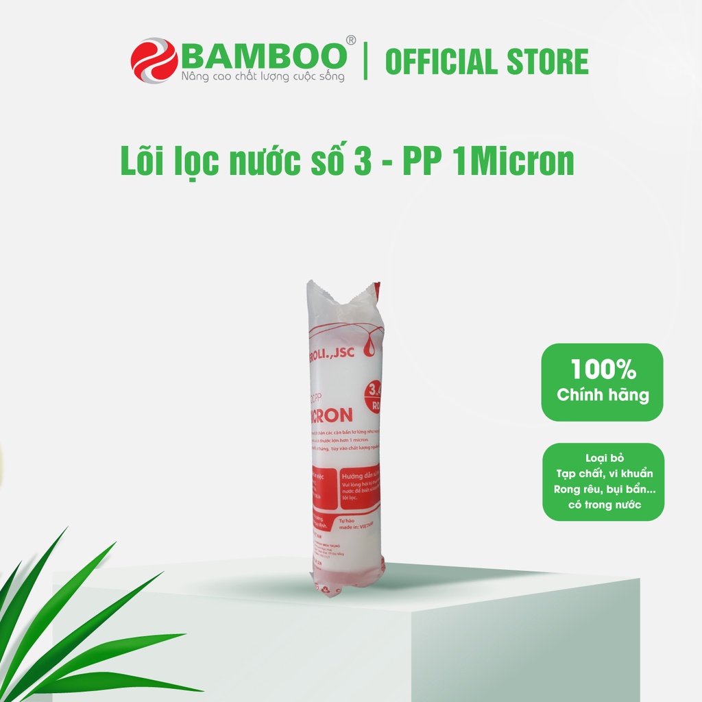 [Mã BMBAU50 giảm 10% đơn 99k] Bộ 5 lõi lọc nước Bamboo: 3 lõi số 1, 1 lõi số 2, 1 lõi số 3