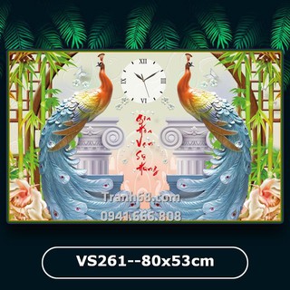 Tranh đính đá venus vs261 gia hòa vạn sự hưng kích thước 80x53cm