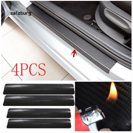 Decal tem Miếng dán 3D carbon cacbon trang trí chống trầy chân cửa xe hơi ô tô cabon