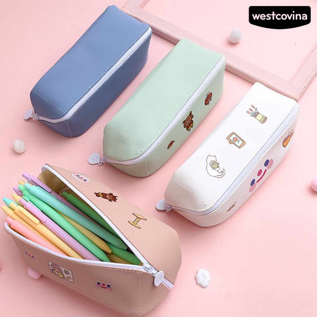 [Hot]✍Túi Đựng Bút Đa Năng Giả Da Thời Trang Xinh Xắn