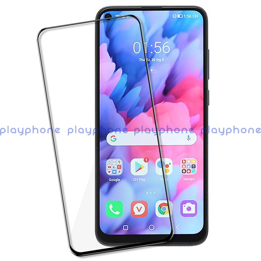 Kính Cường Lực Full Màn Hình Vsmart Live 4 / Live4 Không Lấn Màn Kèm Bộ Phụ Kiện Dán Playphone