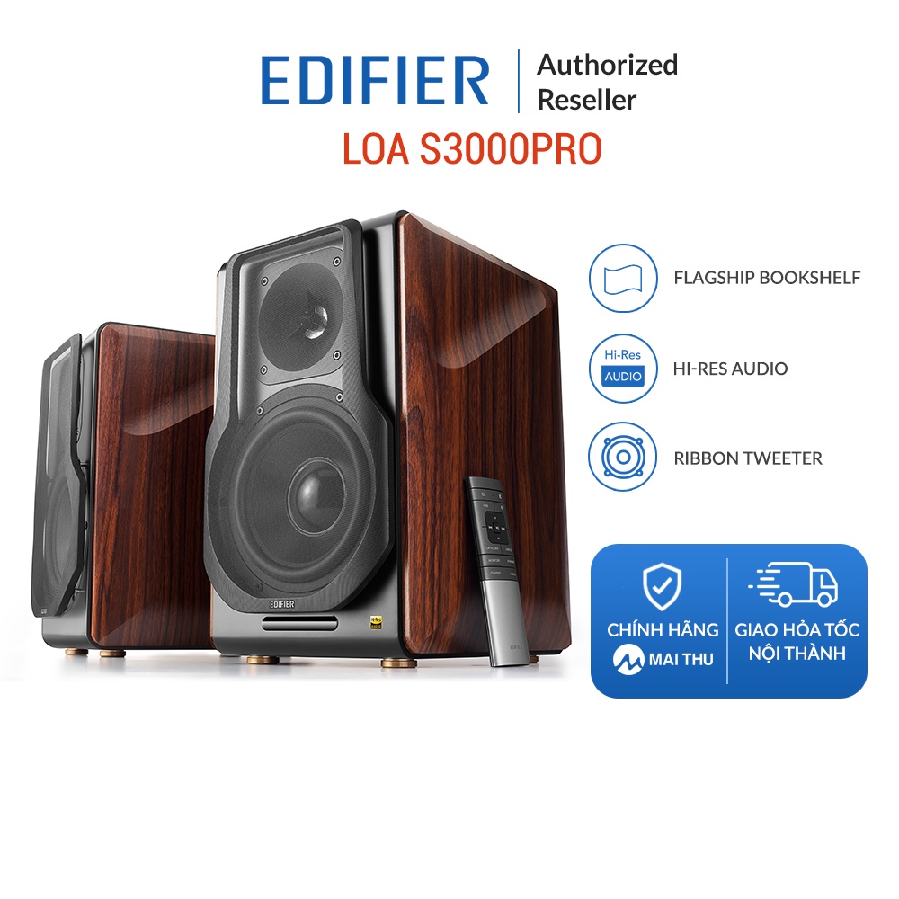 Loa 2.0 EDIFIER S3000PRO - Bluetooth V5.0 aptX HD - Hi-Res Audio - Công suất 256W - Hàng chính hãng MAI THU - BH 24T