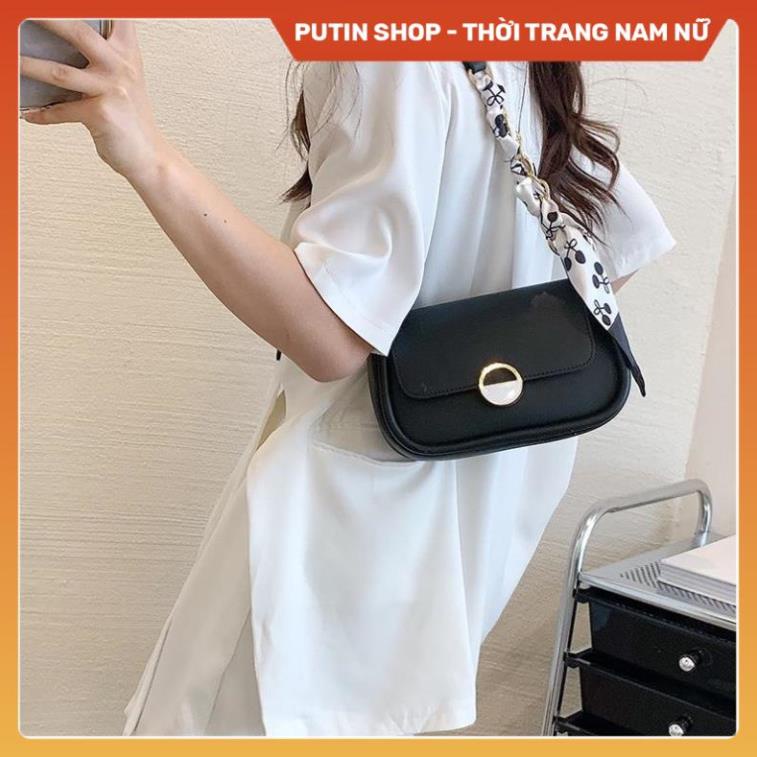 Túi Xách Nữ Đi Chơi Dự Tiệc Trang Phong Cách Hàn Quốc, Túi đeo chéo kèm khăn tết họa tiết thơi trang