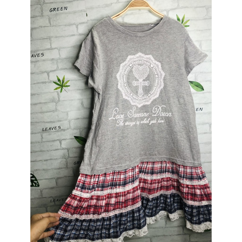 Đầm xinh cho bé gái 24-27kg xám - caro