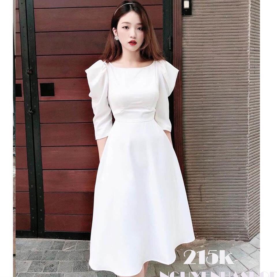 Đầm dạ hội tay nhúng phồng chuẩn mẫu | BigBuy360 - bigbuy360.vn