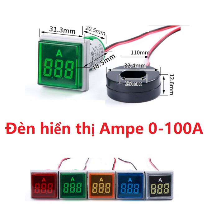 Vôn kế , Ampe kế điện tử - Đèn LED hiển thị dòng điện (Ampe ) , Điện áp ( vôn )