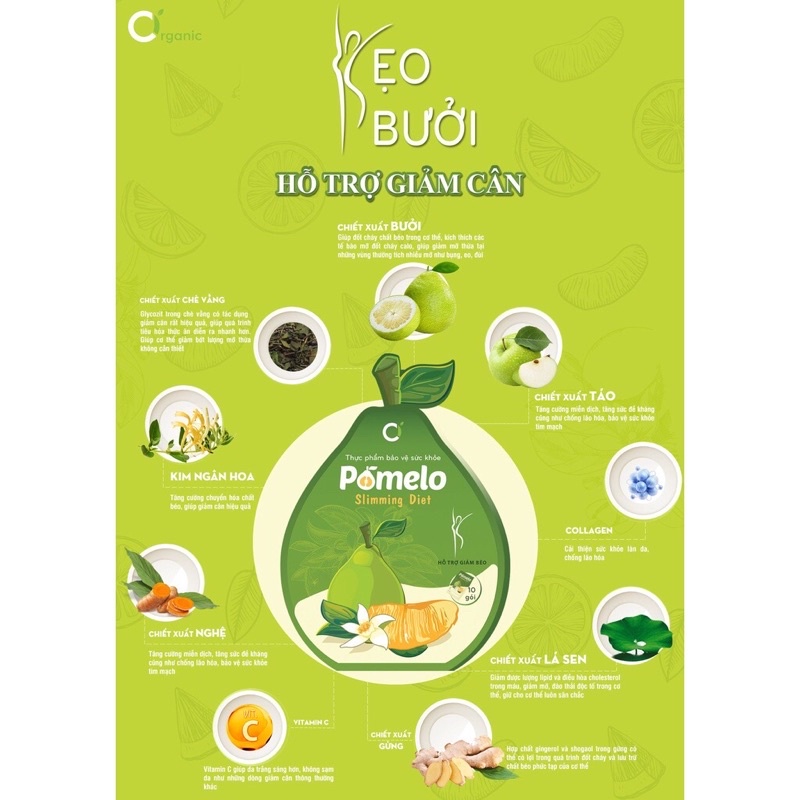 Kẹo bưởi giảm cân Pomelo slimming dietĐẹp Dáng Sáng Da CI ORGANIC
