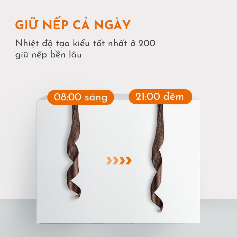 Máy uốn tóc xoăn lọn cao cấp GAABOR GHC-N35A nhỏ gọn mini chỉnh nhiệt chuẩn salon tóc xoay trục 360 độ - Hàng chính hãng