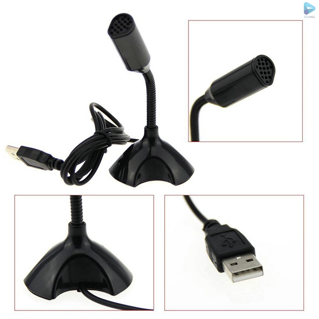 USB Computer Microphone with Stand Portable for PC Laptop Recording Gaming Online Chatting Desktop Omnidirectional Condenser Microphone