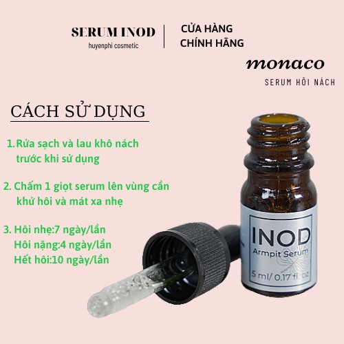 Serum triệt hôi nách, khử hôi chân Inod Huyền Phi chính hãng, khử mùi cơ thể, hết thâm, trắng da ngay lần đầu sử dụng