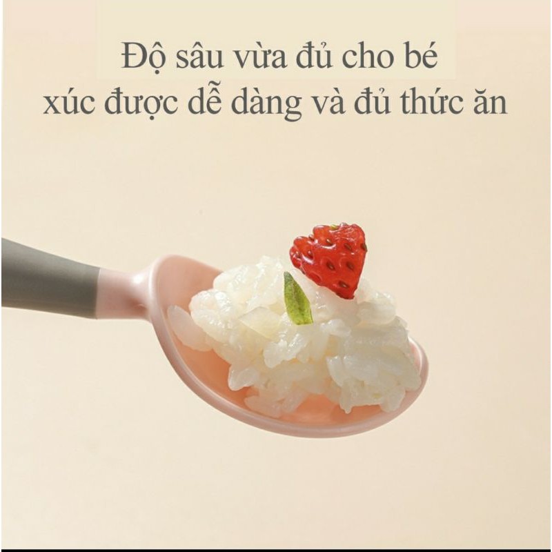 Thìa dĩa uốn cong cho bé tập ăn ( mẫu mới )