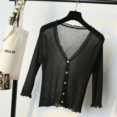 Áo khoác Cardigan dệt kim thiết kế cổ chữ V thanh lịch