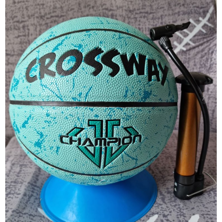 Bóng rổ da Crossway - Bóng rổ da size 7 - Tặng bơm, balo rút, kim bơm, túi lưới
